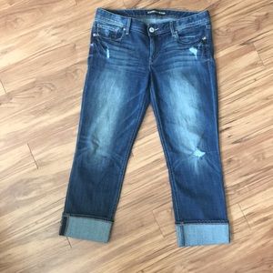 Express Cropped Skinny Stella Low Rise Jeans